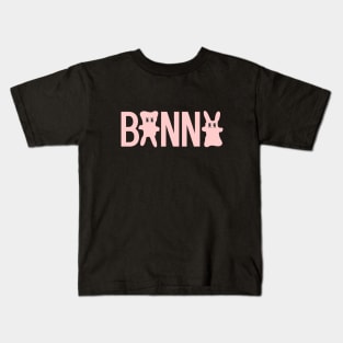 Pastel Pink Bunny Figure Character Kids T-Shirt